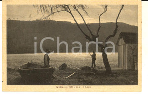 Cartolina originale da collezione 1936 LEVICO TERME TN Panorama sul lago Cartolina ANIMATA barcaioli FP VG 1