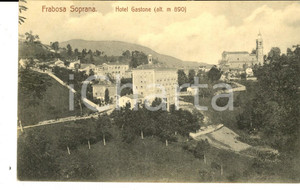 Cartolina originale da collezione 1910 FRABOSA SOPRANA CN Panorama con hotel GASTONE Cartolina FP VG 1