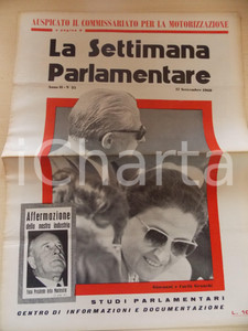 Giornale, rivista storica 1960 LA SETTIMANA PARLAMENTARE I conti in tasca ai nostri politici nÂ°25 1