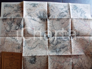 Mappa, planimetria storica 1930 ca TCI Carta zone turistiche d Italia  CORTINA e le DOLOMITI Mappa 80x50 1