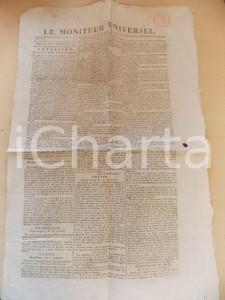 Giornale, rivista storica 1818 LE MONITEUR UNIVERSEL Ritiro delle truppe che occupavano la Francia n° 303 1