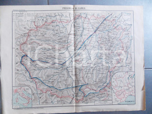 Mappa, planimetria storica 1922 PROVINCIA DI CUNEO Carta geografica ed. PARAVIA dis. Domenico LOCCHI 1