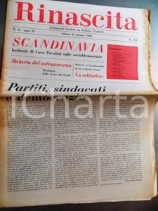 Giornale, rivista storica 1966 RINASCITA L eredità di CALAMANDREI e IL PONTE  Inchiesta SCANDINAVIA 1