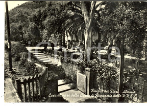 Cartolina originale da collezione 1959 ALASSIO Casa al mare CASSA DI RISPARMIO P.P.L.L. Giardino Cartolina FG VG 1