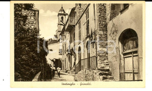 Cartolina originale da collezione 1940 ca VENTIMIGLIA GRIMALDI Veduta pittoresca del centro Cartolina ANIMATA FP 1