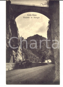 Cartolina originale da collezione 1929 TENDA F Valle ROIA  Viadotto di SAORGIO con auto Cartolina postale FP VG 1