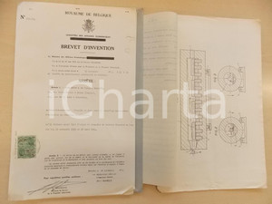 Documento originale, autentico 1954 BELGIO Brevetto invenzione Osvaldo BALESTRA per forno antiossidazione 1