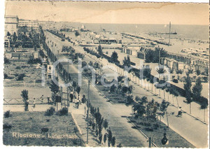 Cartolina originale da collezione 1952 RICCIONE RN Bambino a cavallo sul lungomare Cartolina FG VG 1