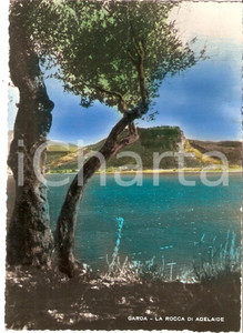 Cartolina originale da collezione 1951 GARDA VR Il lago e la Rocca di Adelaide Cartolina FG VG 1