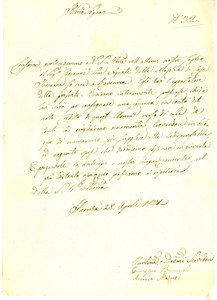 Manoscritto, lettera originale 1821 FAENZA Giuseppe BIANCOLI e Antonio MARGOZZI in bisogno di denaro per spese 1