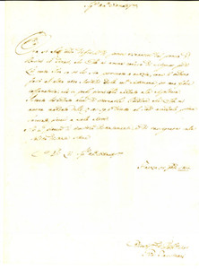 Manoscritto, lettera originale 1820 FAENZA Giovanni TASSINARI su don Antonio ROSSINI morto senza pagare 1