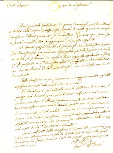 Manoscritto, lettera originale 1844 FAENZA Giuseppe AZZALLI trova quantità esorbitante di grano sulla piazza 1