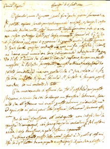 Manoscritto, lettera originale 1844 FAENZA Conte Giuseppe AZZALLI lamenta gli interessi eccessivi sul denaro 1