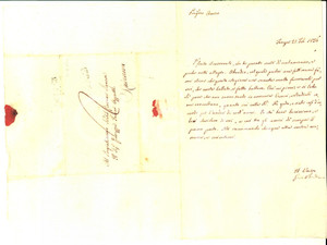 Manoscritto, lettera originale 1836 FAENZA RA Un Carnevale per poche notti allegro Giacomo BERARDI 1