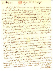 Manoscritto, lettera originale 1847 FAENZA I padri domenicani non mi lasciano vivere Conte Giuseppe AZZALLI 1