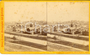Fotografia d epoca originale 1876 PHILADELPHIA CENTENNIAL EXHIBITION General view Stereoscopic photo 1