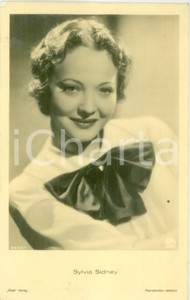 Cartolina originale da collezione 1935 ca CINEMA Attrice Sylvia SIDNEY con fiocco Cartolina FP NV 1