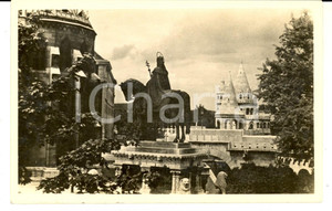Cartolina originale da collezione 1950 ca BUDAPEST Fisher s Bastion with Holy Stephen s statue Postcard 1