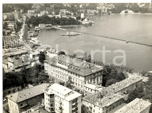 Fotografia d epoca originale 1960 ca LAGO DI COMO Veduta aerea con hotel PLINIUS Foto ARTISTICA 24x18 cm 1
