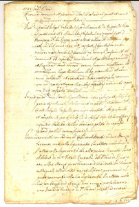 Documento originale, autentico 1728 RIVA SAN VITALE Svizzera Divisione ereditaria Carlo Giuseppe VASSALLO 1