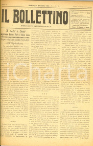 Giornale, rivista storica 1931 MODENA IL BOLLETTINO Luigi LEGNANI musicista dimenticato Anno II n° 15 1