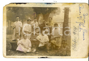 Fotografia d epoca originale 1914 REGIO ESERCITO Cesare TERRUZZI 96° Fanteria di corvée Foto DANNEGGIATA 1