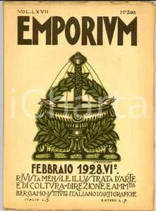 Giornale, rivista storica 1928 EMPORIUM Mostra di Paolo Toschi alla Biblioteca Palatina Rivista n. 398 1