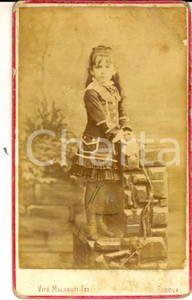 Fotografia d epoca originale 1870 ca PADOVA Ritratto di bambina  famiglia CREMISI Foto Vito MALAGUTI CDV 1
