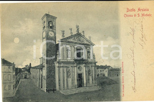Cartolina originale da collezione 1903 BUSTO ARSIZIO Veduta della chiesa di SAN MICHELE Cartolina postale FP VG 1