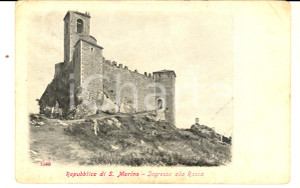 Cartolina originale da collezione 1905 ca REPUBBLICA DI SAN MARINO Ingresso alla Rocca Cartolina FP NV 1
