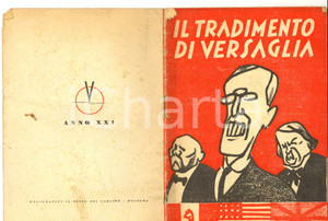 Libro, pubblicazione d epoca 1942 BOLOGNA Il tradimento di Versaglia PROPAGANDA caricature 16 pp. 1