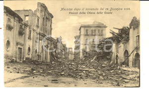Cartolina originale da collezione 1908 MESSINA TERREMOTO Avanzi della Chiesa delle Grazie Cartolina postale FP NV 1