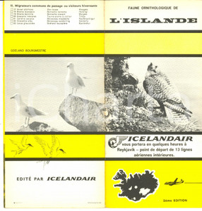 Materiale pubblicitario d’epoca 1963 ISLANDE Faune ornithologique Brochure ILLUSTREE 2eme édition ICELANDAIR 1 1