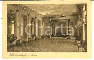 Cartolina originale da collezione 1930 ca MONZA VILLA CAMBIAGHI  Sala dei ricevimenti Cartolina postale FP NV 1