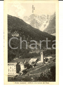 Cartolina originale da collezione 1929 MACUGNAGA / BORCA Veduta con la catena del ROSA e GRAN FILLAR Cartolina FP 1
