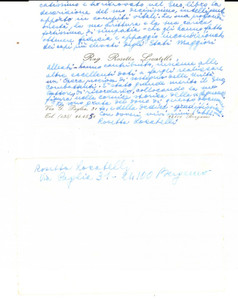 Autografo originale 1980 BERGAMO Biglietto di ringraziamento Rosetta LOCATELLI Autografo 1