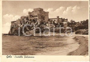 Cartolina originale da collezione 1938 GELA CL Panorama con Castello FALCONARA Cartolina FG NV 1