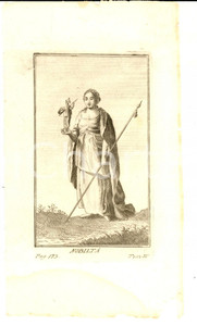 Stampa, bozzetto originale 1750 ca COSTUME Rappresentazione della NOBILTA  Stampa 13x22 cm 1