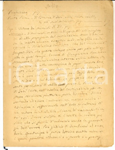 Manoscritto, lettera originale 1840 ca Miracoli di Gesù Cristo  Indice manoscritto di opera religiosa INEDITO 1