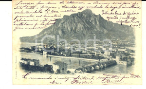 Autografo originale 1899 LECCO Panorama Cartolina Giovanni Battista RIVETTI Autografo 1