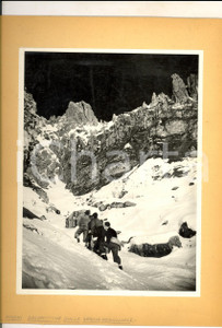 Fotografia d epoca originale 1950 ca GRUPPO DELLE GRIGNE LC Escursionisti in scalata Foto ARTISTICA 24x30 1