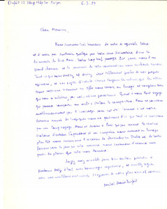 Autografo originale 1959 SAIGON VIETNAM MichelMarie DUFEIL ringrazia un collega docente AUTOGRAFO 1