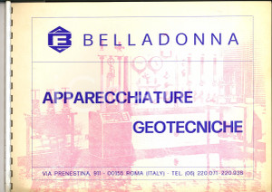 Materiale pubblicitario d’epoca 1970 ca ROMA Ditta BELLADONNA Apparecchiature geotecniche Catalogo ILLUSTRATO 1