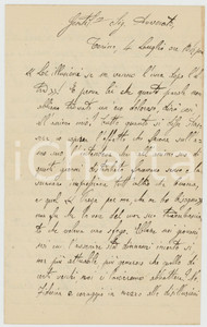 Manoscritto, lettera originale 1893 TORINO Sac. Giacomo CARDANO incita alla fiducia nel futuro Autografo 1