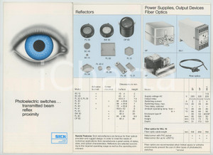 Materiale pubblicitario d’epoca 1975 ca  SICK Optic Elektronik  Photoelectric switches Pieghevole ILLUSTRATO 1