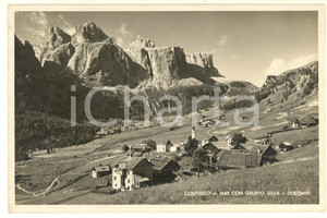 Cartolina originale da collezione 1938 COLFOSCO BZ Veduta con il GRUPPO DEL SELLA Cartolina FP VG 1