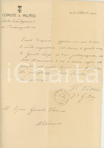 Documento originale, autentico 1920 MILANO FORO BUONAPARTE Scuola serale  Morte dell alunno Luigi GORNATI 1