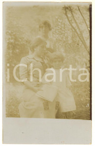 Fotografia d epoca originale 1914 CHIALAMBERTO Gruppo di famiglia al femminile Foto cartolina VINTAGE 1
