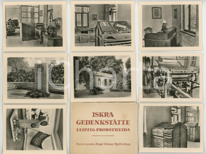 Materiale pubblicitario d’epoca 1965 LEIPZIG  ISKRA Gedenkstatte Libretto VINTAGE con 8 foto seriali 1