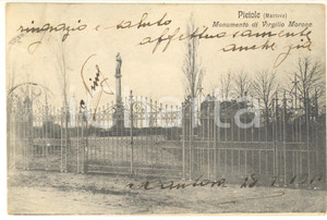 Cartolina originale da collezione 1925 PIETOLE / BORGO VIRGILIO Monumento di Virgilio Cartolina VINTAGE FP VG 1